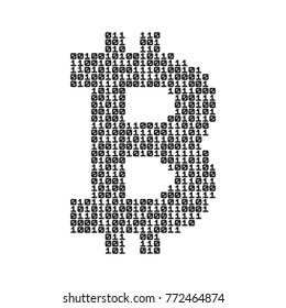 Abstract technology bitcoin symbol.  Virtual money / Digital currency. Vector illustration.