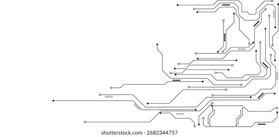 Abstract technology black circuit diagram concept.