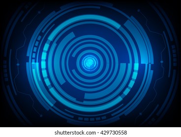 Abstract Technology Blue Background with Bright, Vector Illustration