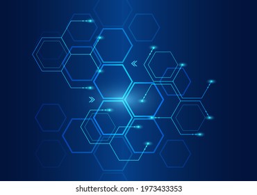 Abstract technology blue background geometric, digital, cyber, element, concept.