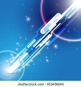 Abstract technology blue background. geometric concept design