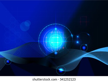 Abstract Technology Blue Background - Illustration