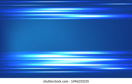 Abstract technology blue background. Blue line of light. Vector illustration.