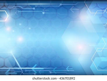 Abstract technology blue background. Modern hexagon geometric concept vector design
