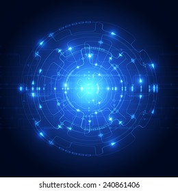 Abstract technology blue background. Vector illustration.