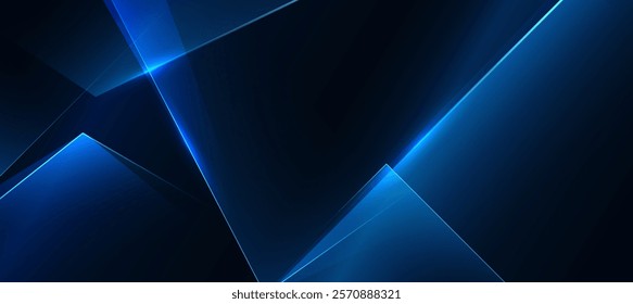 Abstract technology, Blue and black polygon luxury background vector,technology innovation background