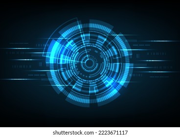 Abstract technology blue circle vector illustration background for Hi-tech communication and futuristic digital innovation concept