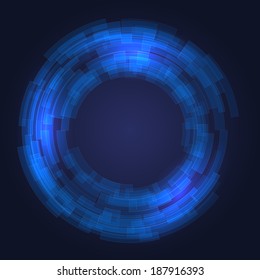 Abstract Technology Blue Circles Background. Vector