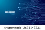 Abstract technology blue circuit board texture or pattern. Web background design with text. Futuristic blue circuit board on tech bg. AI innovation concept. Light blue connected dots and lines. Vector