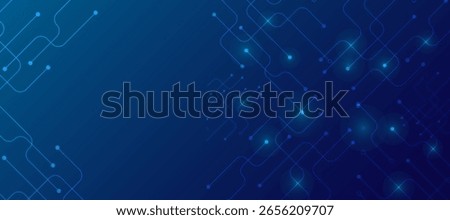 Abstract technology blue circuit board texture or pattern. Web background. Futuristic blue circuit board on tech bg. AI innovation concept. Light blue connected dots and lines.