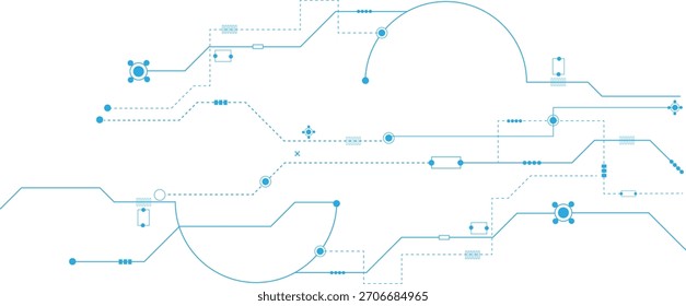 Abstract technology blue circuit diagram.
