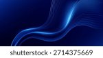 Abstract Technology blue curve, Modern tech banner, corporate business concept, hi-tech abstract background  for presentation business or tech event poster EPS 10