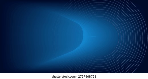 Abstract Technology blue curve, Modern tech banner, corporate business concept, hi-tech abstract background