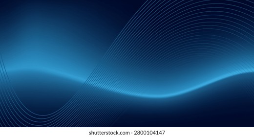 Abstract Technology blue curve, Modern tech banner, corporate business concept, hi-tech abstract background