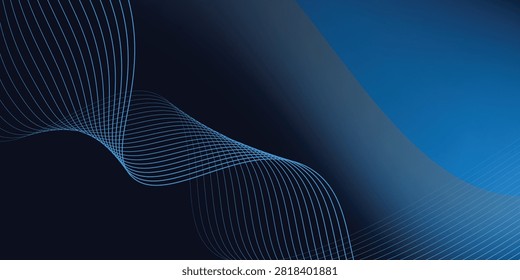 Abstract Technology blue curve, Modern tech banner, corporate business concept, hi-tech abstract background  for presentation business or tech event poster EPS 10