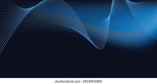 Abstract Technology blue curve, Modern tech banner, corporate business concept, hi-tech abstract background  for presentation business or tech event poster EPS 10
