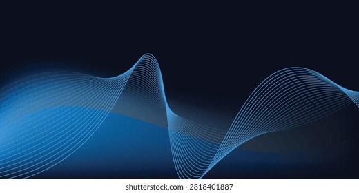 Abstract Technology blue curve, Modern tech banner, corporate business concept, hi-tech abstract background  for presentation business or tech event poster EPS 10