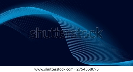 Abstract Technology blue curve, Modern tech banner, corporate business concept, hi-tech abstract background