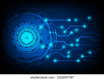 Abstract technology blue with digital circuit line background. Vector illustration communication internet online technology concept.