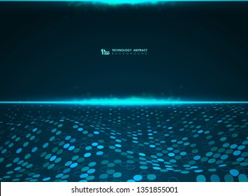 Abstract technology blue futuristic circle pattern background of power big data system. You can use for design, artwork, print, cover, annual report. illustration vector eps10