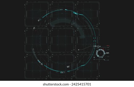 Abstract technology blue futuristic user interface cyber geometric design creative background vector illustration.