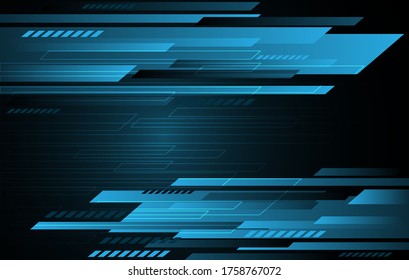 Abstract technology blue grey speed stripes on dark gradient. Modern futuristic background design vector illustration.