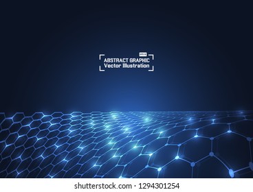 Abstract technology blue hexagons pattern background for Network connection concept with mesh dots and lines innovation. Vector illustration