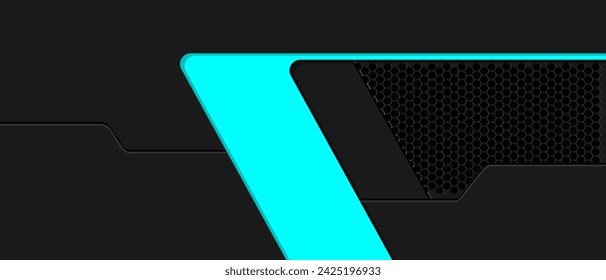 Abstract technology blue light line grey texture black circuit cyber hexagon mesh geometric design modern futuristic creative background vector illustration.