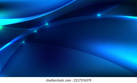 Abstract technology blue neon glowing energy light effect on dark background. Vector illustration
