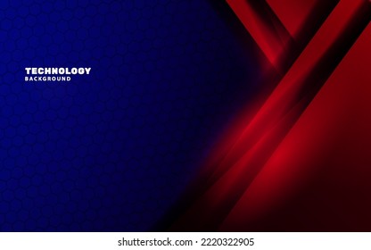 Abstract technology blue and red color futuristic background