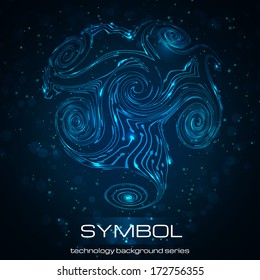 Abstract technology blue symbol.