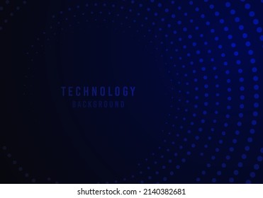 Abstrakte Technologie blaue Vorlage dots digitale Vorlage. Dekoratives Kunstdesign für den Hintergrund. Illustrationsvektor