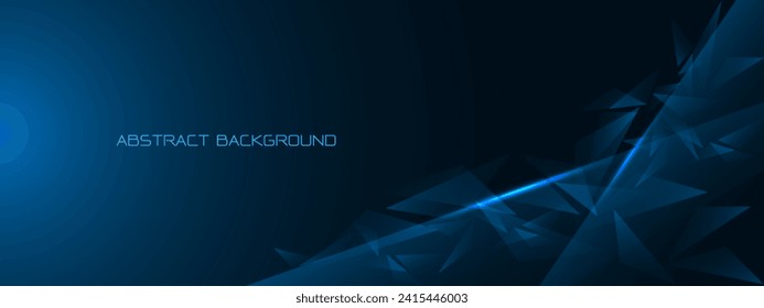 Abstract technology blue triangle geometric overlap light blank space design futuristic creative background vector illustration.