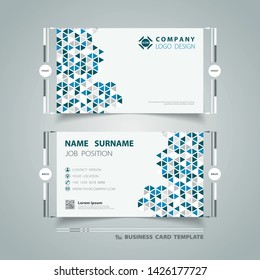 Abstract technology blue triangles pattern design business card template. You can use for business card present, connection template, design element. illustration vector eps10