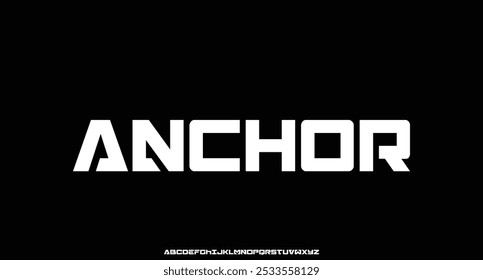 Tecnología Abstractas Bold Alphabet Font. Tipografía del espacio digital Diseño de Ilustración vectorial