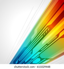 Abstrakte Technologie, helle Linien mit hellVektorhintergrund. Eps10.Konzept für mobile Bildschirmhintergründe, Web-Banner-Hintergrund oder Typografie-Design mit Platz für Text.