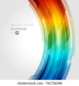 Abstract technology bright lines with light vector background. Eps 10. Concept for mobile wallpaper, web banner backdrop or typography design with place for text.