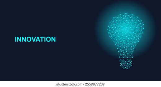 Abstract technology bulb from connecting lines and dot digital background vector design.