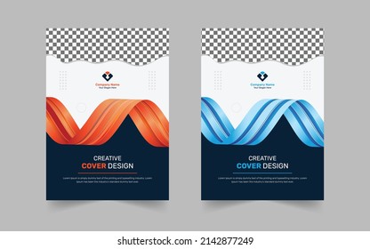 Abstract technology business creative cover design template premium vector