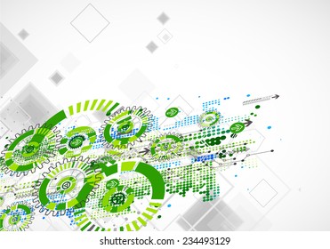 Abstract technology business green colored template background. Vector illustration