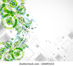 Abstract technology business green colored template background. Vector illustration
