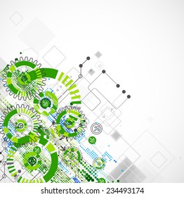 Abstract technology business green colored template background. Vector illustration