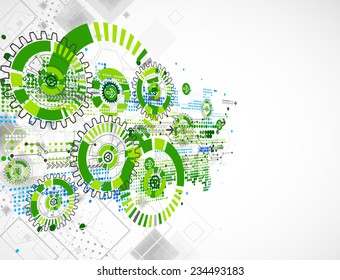 Abstract technology business green colored template background. Vector illustration
