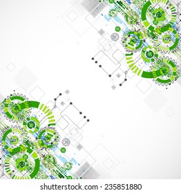Abstract technology business green colored template background. Vector illustration