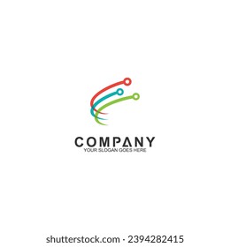 abstract technology business logo design