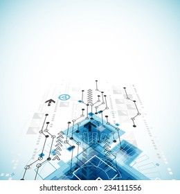 Abstract technology business template background. Vector