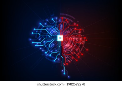 Abstract technology chip processor background circuit board and html code,3D illustration blue technology background vector.