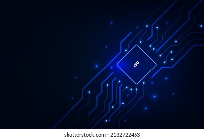 Abstract technology chip processor background circuit board and html code,3D illustration blue technology background vector.