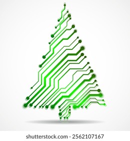 Abstract technology Christmas tree, circuit board