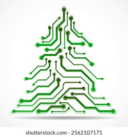 Abstract technology Christmas tree, circuit board